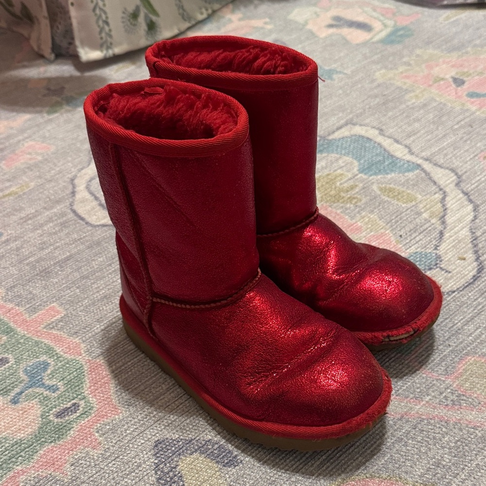 UGG Shiny Red Kids Boots